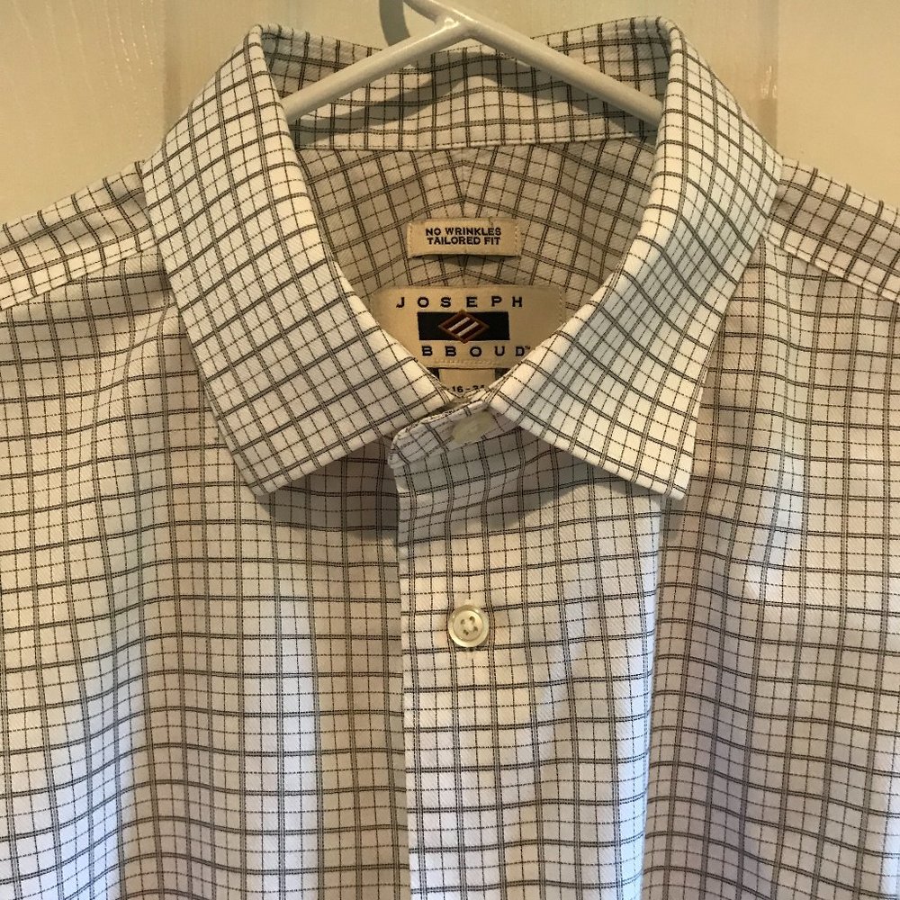- Joseph Abboud dress shirt 16-34 white and black check